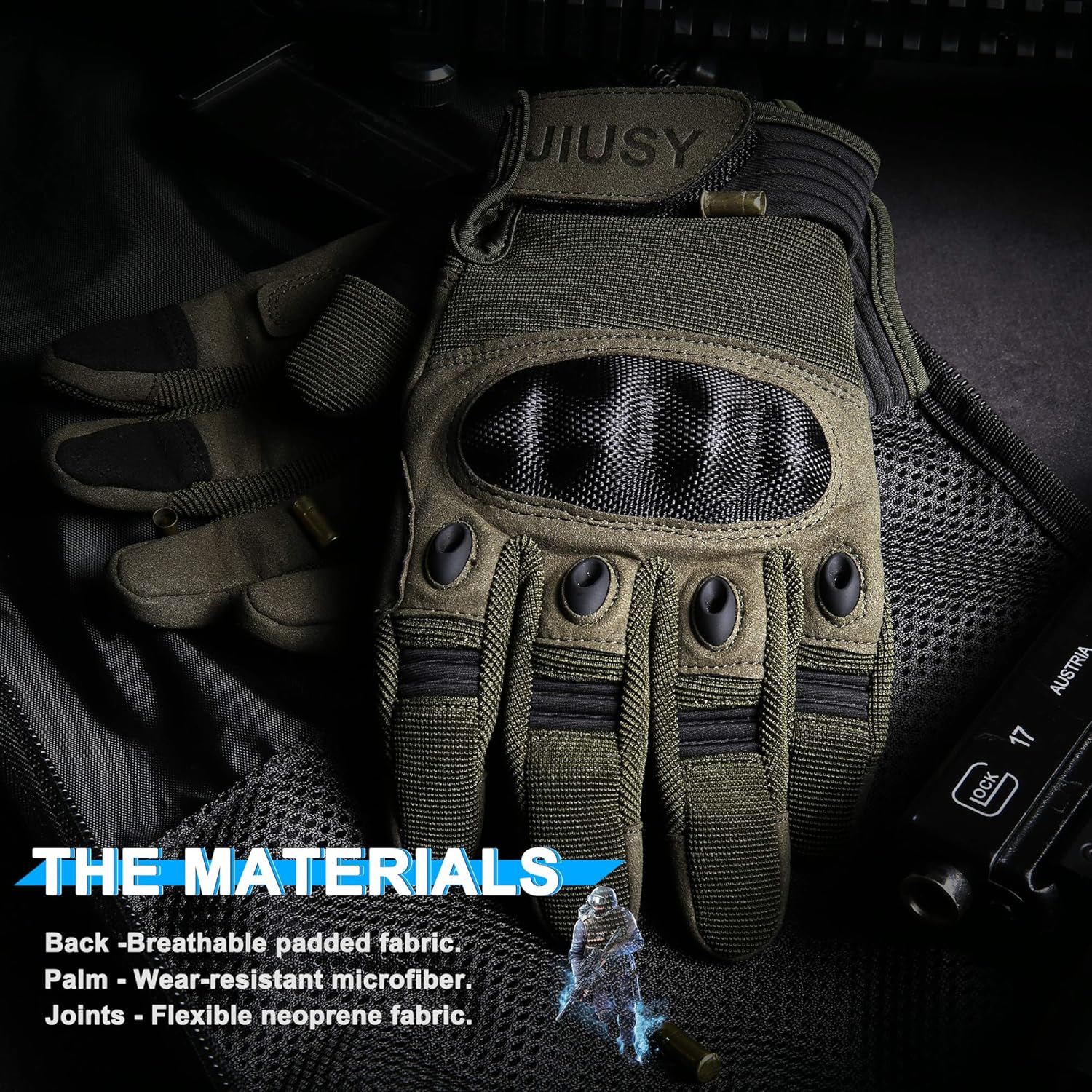 WTACTFUL Touch Screen Airsoft Full Finger Gloves for Motorcycle Cycling Motorbike ATV Hunting Hiking Riding Camping Work Sports Gloves : Sports & Outdoors