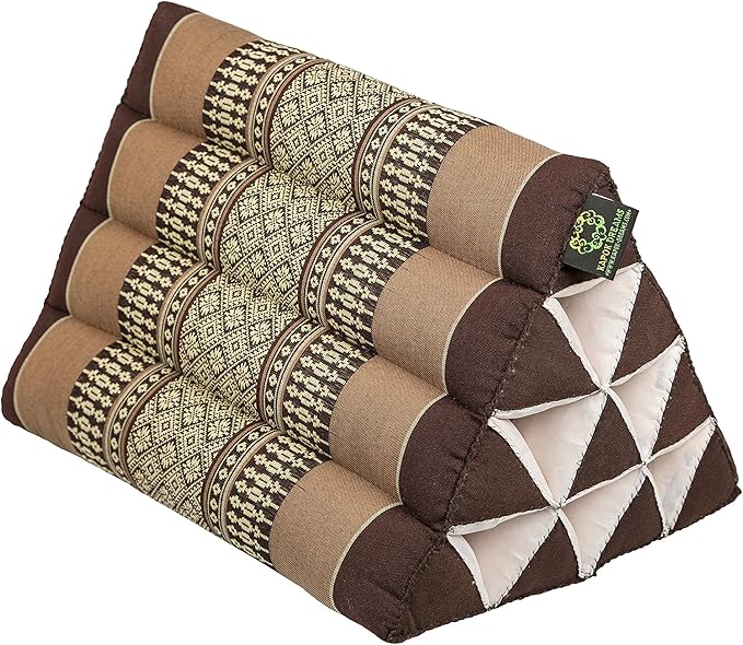 Thaikissen Mit Dreieck & Auflage - Bodenkissen Aus Kapok 78x50cm In Grün