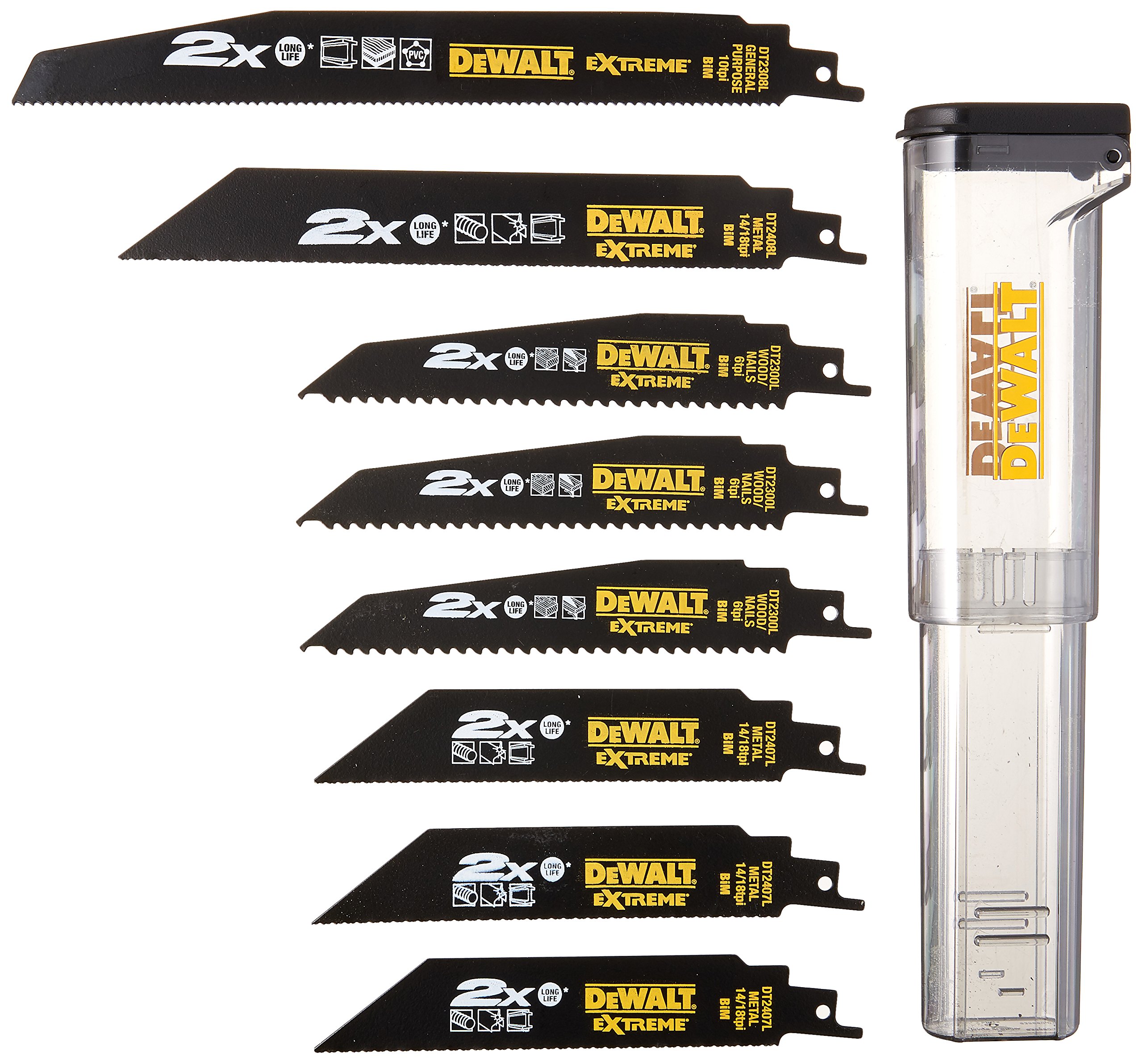 DeWalt DT2443L-QZ Reciprocating Blades, One Size, Set of 8 Pieces