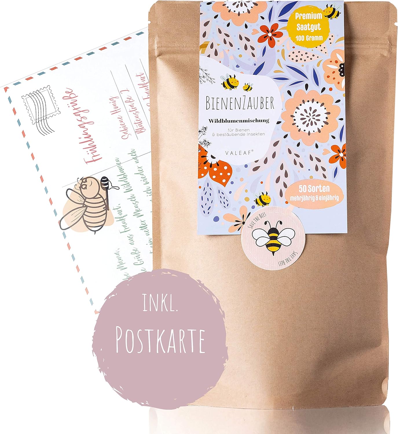 Bienenwiese I 100g I 100m² Blumenwiese Samen mehrjährig und einjährig I Samen für Bienen Blumenmischung I Wildblumensamen für Balkonblumen und Wildblumen I bunte Bienenweide I Blumensamen