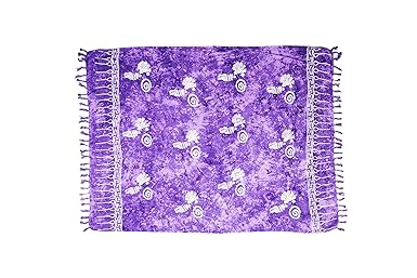 MANUMAR Damen Sarong blickdicht | Pareo Strandtuch mit Schnalle | Leichtes Wickeltuch mit Fransen | 155x115cm und 225x115cm (