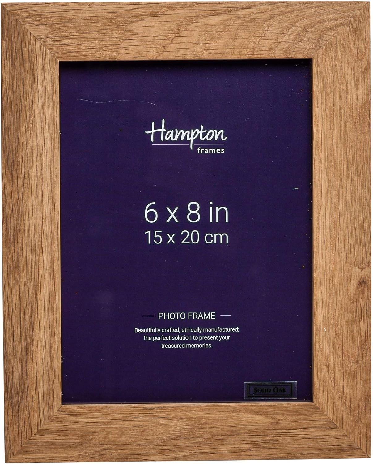 Hampton Frames NEW ENGLAND Solid Oak Wood 6x8 inch 15x20 cm Display Photo Picture Frame With A 3