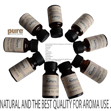 Pure Source India Set Of 9 Bottle Aroma Oil,Relaxing 10 Ml Each