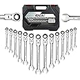 C&T 14-Piece 180° Flex-Head Ratcheting Wrench Set, Metric 6-19mm, 72 Teeth, CR-V Steel, Ratchet Wrenches Set with Organizer Box