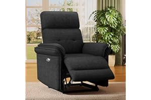 Susalt Power Recliner Chair with Adjustable Backrest Footrest, Ultra-Comfy Velvet Reclining Chair with Overstuffed Arms & Lumbar Support USB Port for Living Room Bedroom, Tool-Less (Black)