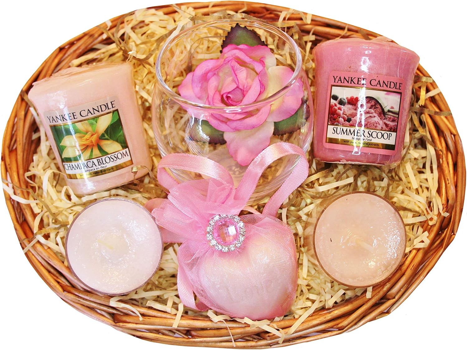 Occasions for All Candle Treat Gift Basket Pink Amazon.co.uk