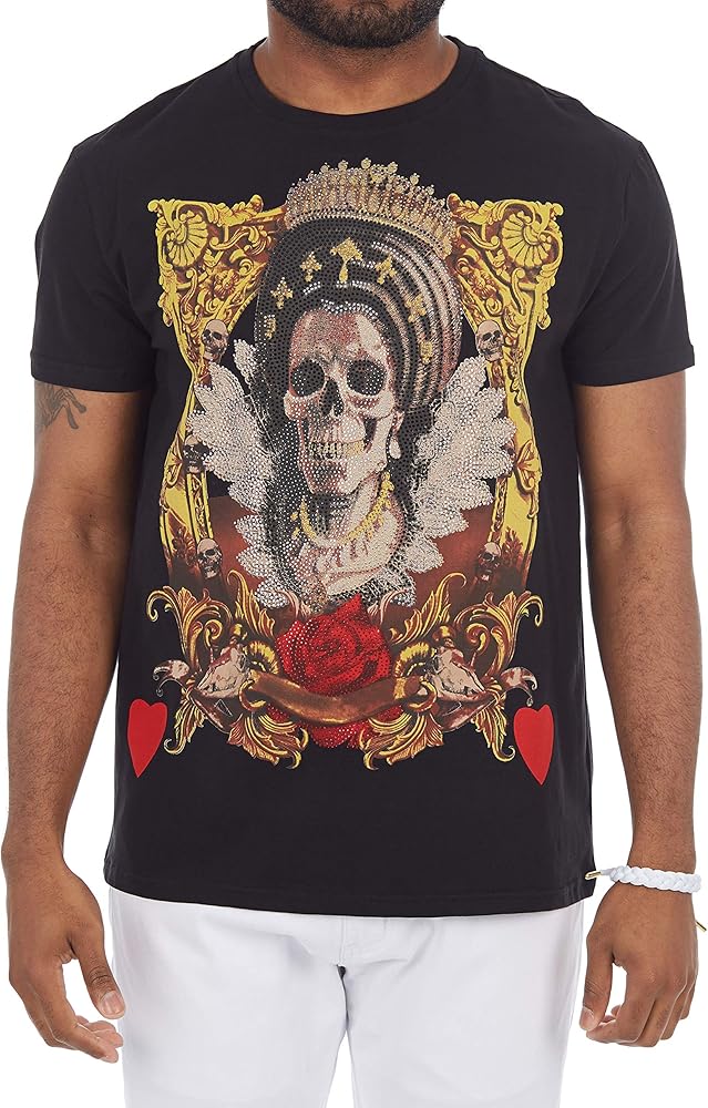 Heads Or Tails S 3d Graphic T Shirt Printed Skulled Queen Studded Tee