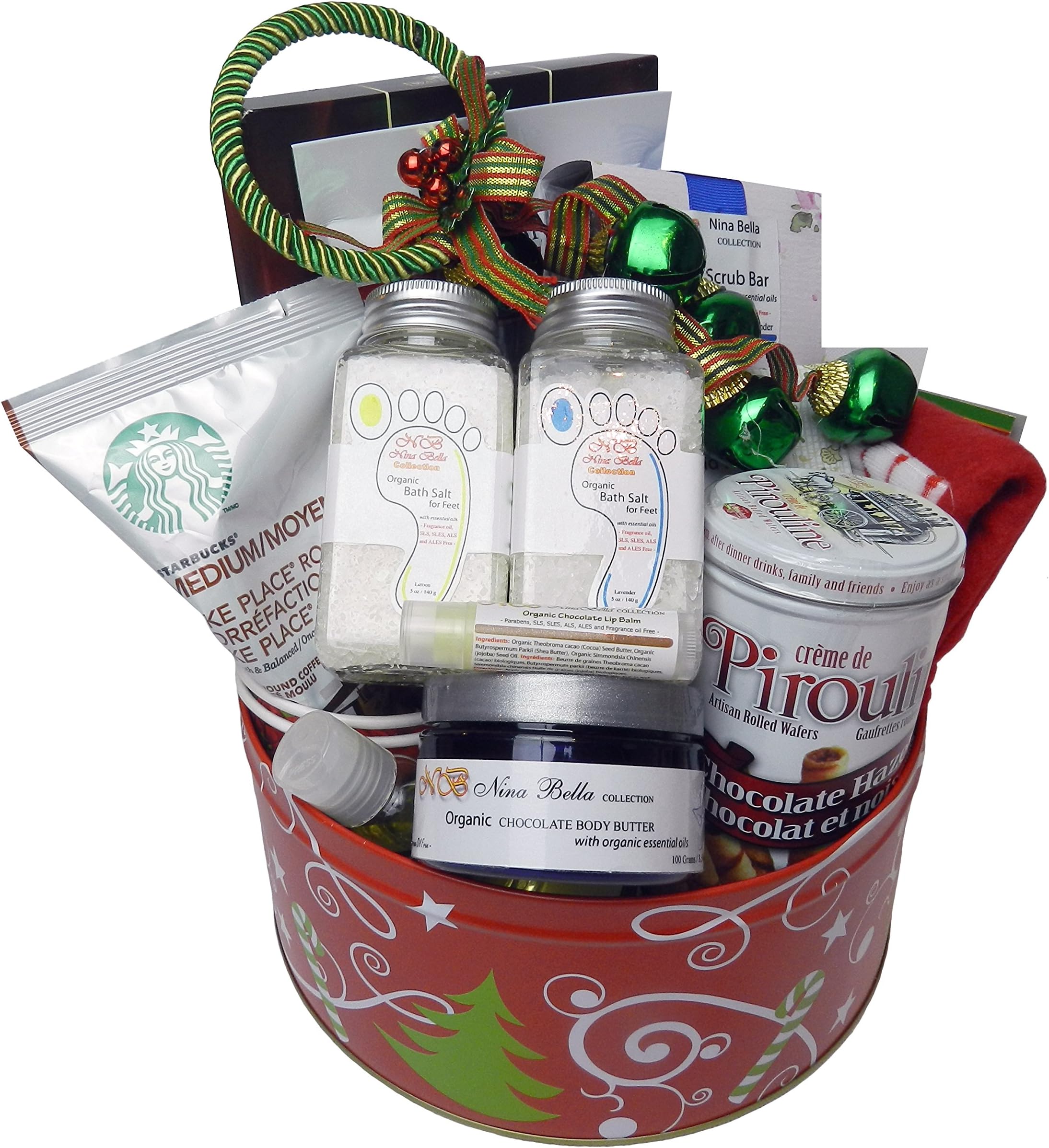 Nina Bella Collection Jingle Bells Organic Christmas Basket