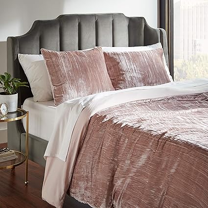 Amazon Com Rivet Modern Velvet Duvet Cover And Sham Set King