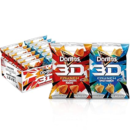 Amazon Com Doritos 3d Crunch 2 Flavor Variety Pack 0 625 Oz Bags Pack Of 36 Grocery Gourmet Food