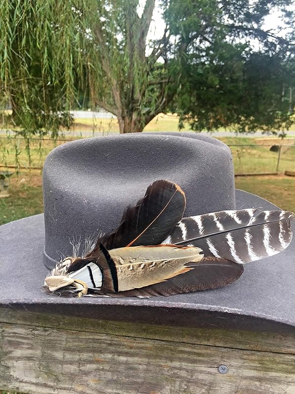 Long Feather Hat Pin ClipHandmade in USA, Cowboy Hat