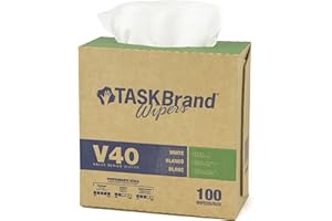 TaskBrand N-V040IDW Interfold Heavy Duty Wipers in Dispenser Boxes, White (9 Packs of 100)