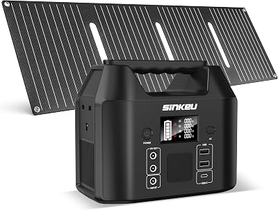SinKeu 96Wh Portable Power Station with 40W Solar Panel LiFePO4 Backup Power