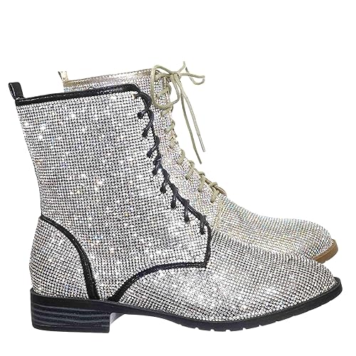 silver combat boots womens