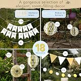 Itsy Bitsy Party Co Premium Reusable Birthday Decorations White Gold view 5