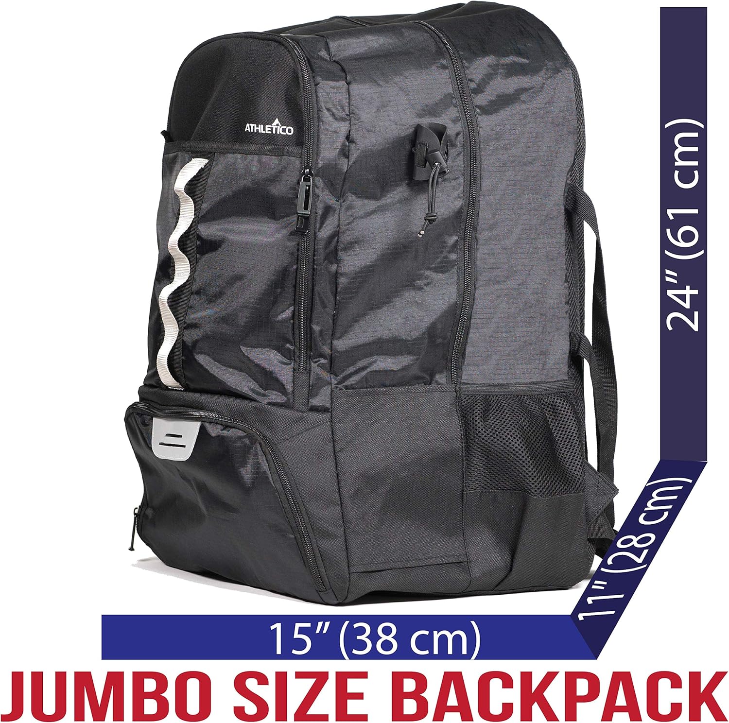 Athletico Lacrosse Bag - Extra Large Lacrosse Backpack - Holds All Lacrosse or Field Hockey Equipment - Two Stick Holders and Separate Cleats Compartment (Blue) : Sports & Outdoors
