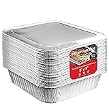 8x8 Foil Pans with Lids (10 Pack) 8 Inch Square