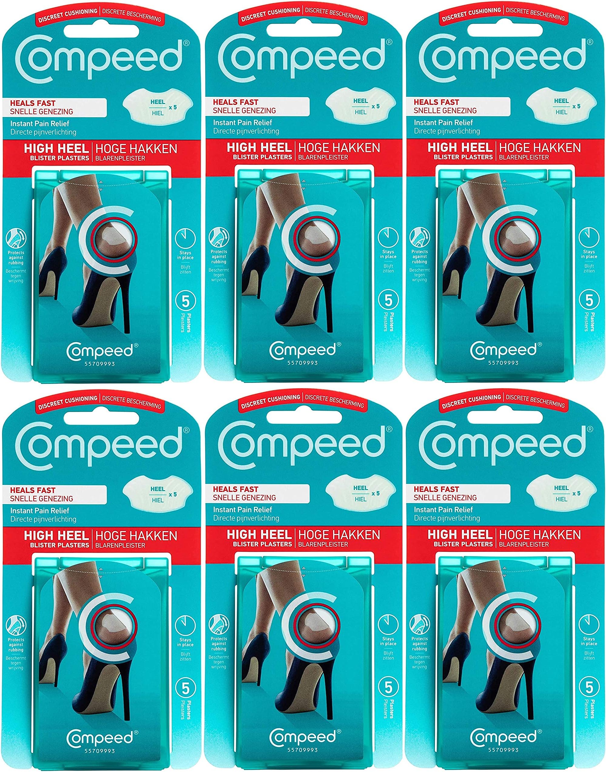 Compeed High Heel Blister Plasters (6 x 5 Pack) Total 30 Plasters! (4.2 x 6.8cm)