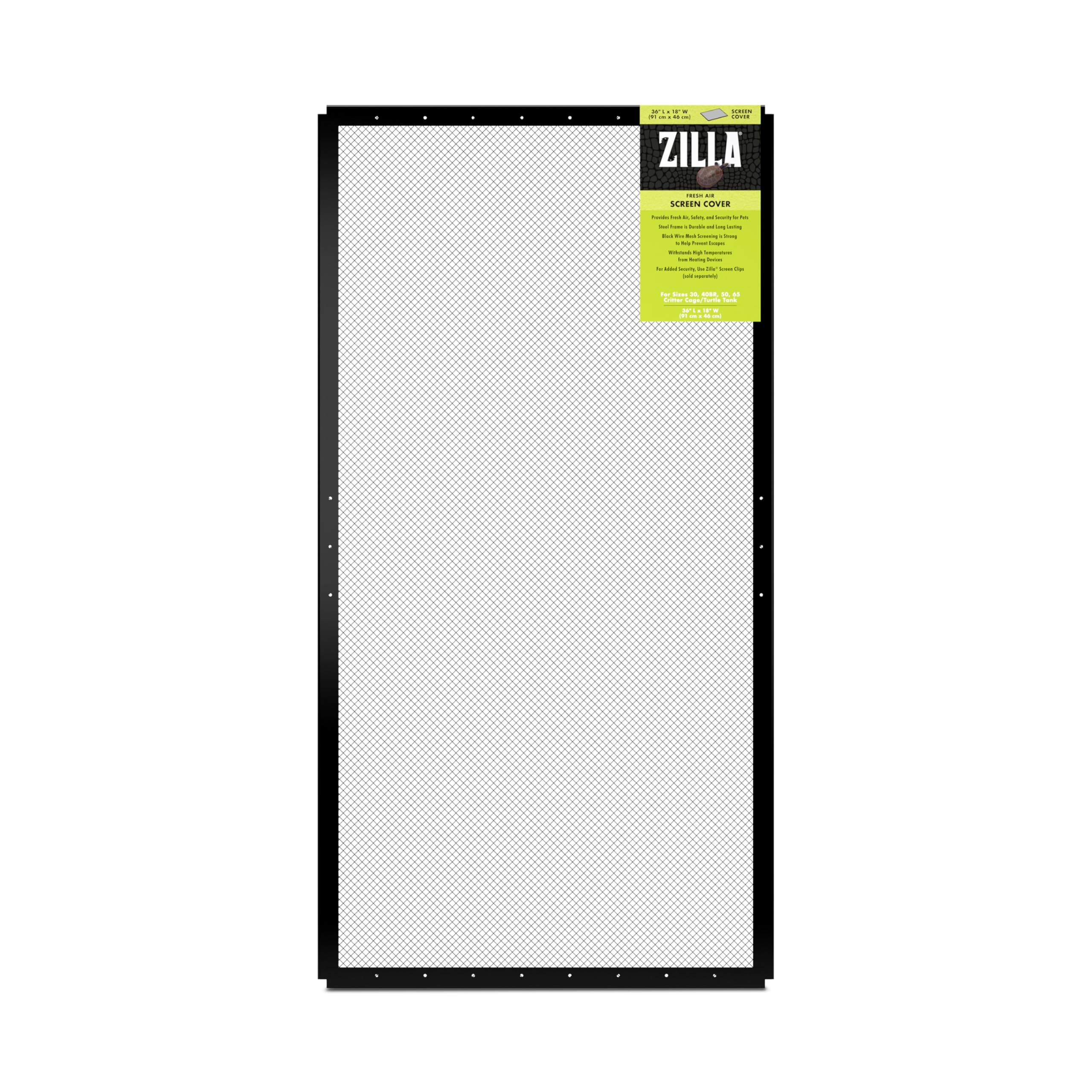 ZILLA Pet Reptile Terrarium Fresh Air Screen Cover, 36" x 18"