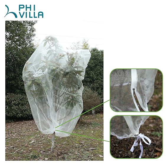 Insect/Bird Netting Plant Cover with Zipper Closure 26 W x 30 H PHI