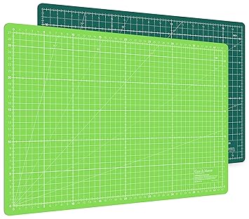 Guss & Mason Selbstheilende Schneidematte A3 in Grün, Pink, Blau. Perfekt zum Nähen, Basteln und Patchworken. 45x30 beidseiti