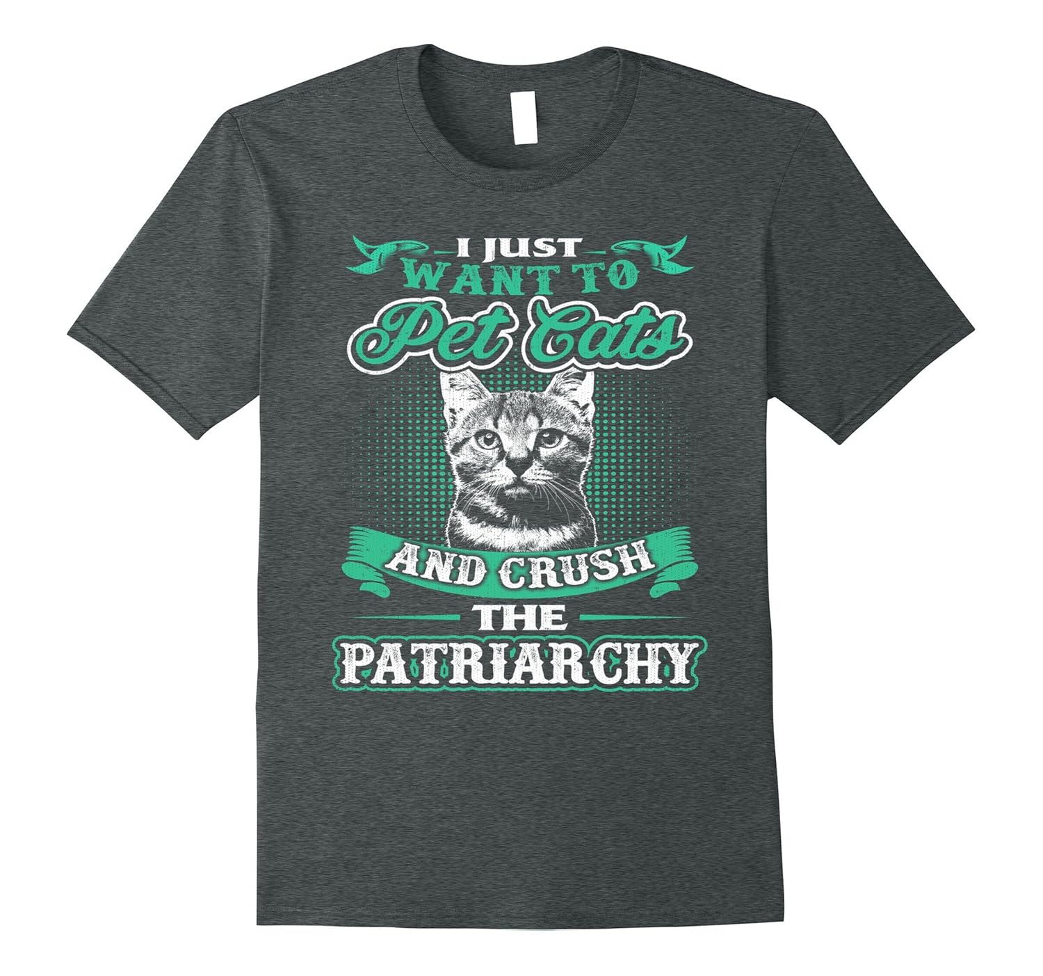 Crush The Patriarchy Cat T-Shirt-Rose