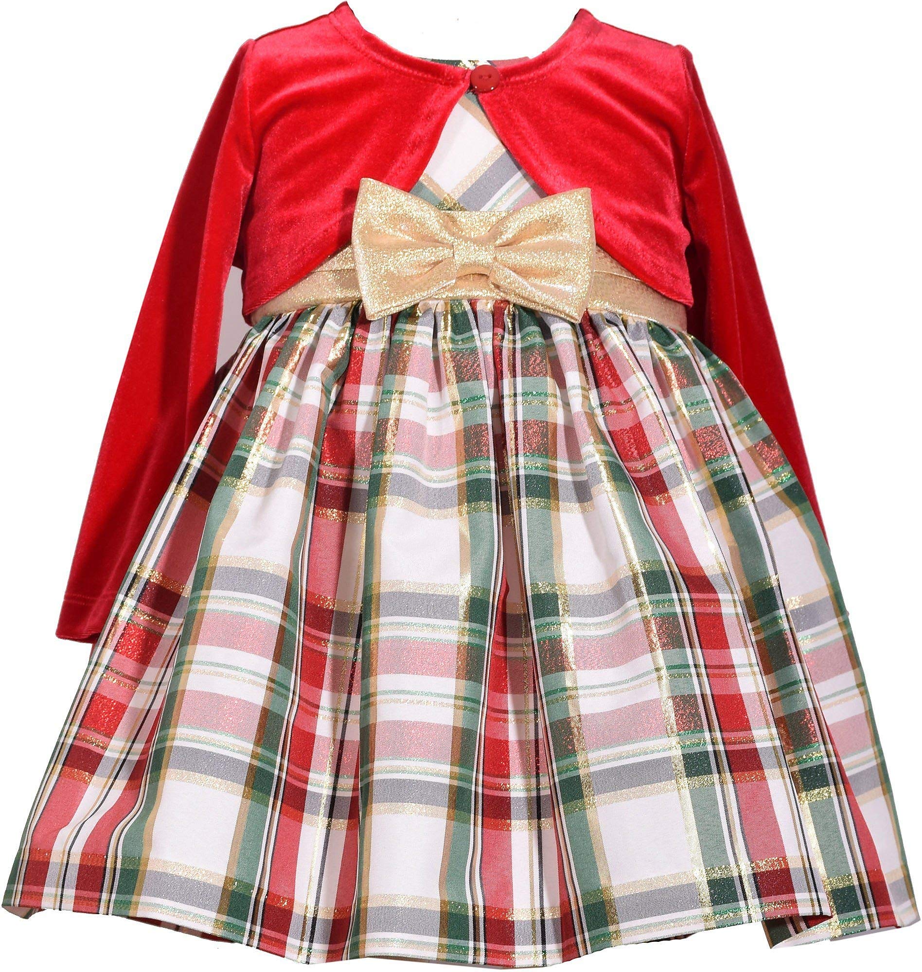 Holiday Dress Bonnie Jean Velvet Plaid Dress Velvet Plaid Bonnie