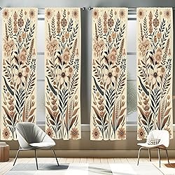 Ambesonne Vintage Floral Window Curtains Pack of