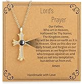 Semoya Cross Necklace for Women Girls, Bible Verse Cross Pendant Chain Christian Religious Jewelry Gift