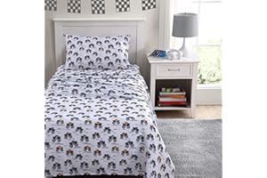 Poppy & Fritz Kids, Twin Sheet Set, Stain Resistant Kids Bedding, Soft & Cozy Toddler Bedding Set (Trucks Grey, Twin)