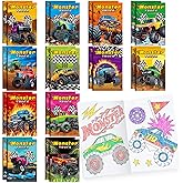 BenLouis 24 Pcs Monster Truck Mini Coloring Books Kids Monster Car Party Favors Small Activity Books Bulk for Kids Monster Truck Birthday Goodie Bags Stuffers Return Gifts Classroom Travel