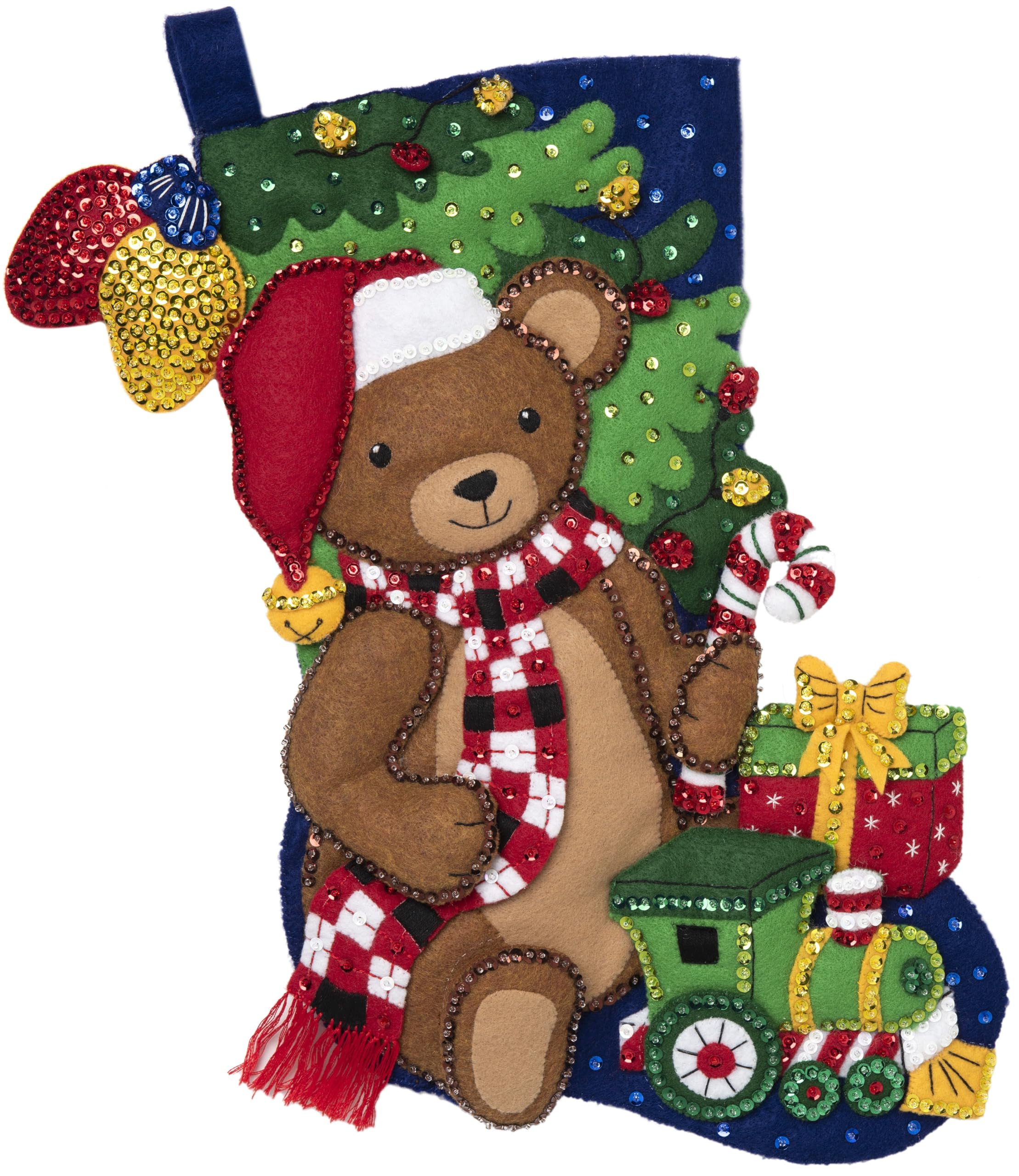 Bucilla Felt Applique Christmas Stocking Kit, 18
