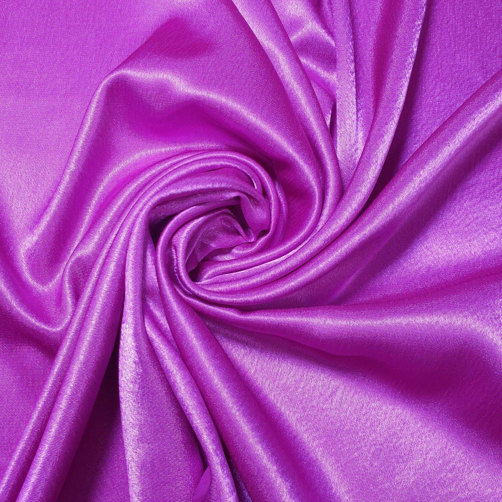Satin Back Crepe Fabric Polyester Dress Decoration Drape Material 58" (Fuchsia, 1 Meter) — image 1
