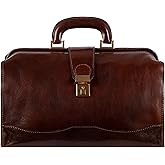 Time Resistance Leather Doctor Bag - Italian Handmade Medical Bag - Vintage Style Handbag - Real Leather Briefcase