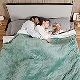 ESTINGO Electric Blanket King, Dual Control Heated Electric Blanket King Size, Machine Washable Plush Heated Blanket 5 Heating Levels & 10 Hours Auto Off, 100" x 90", Forest Green