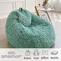 LIFEREVO Faux Fur Stuffed Animal Storage Bean Bag