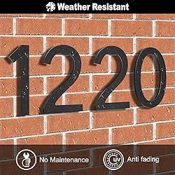 6 Inch Self-adhesive House Numbers, Modern Floating