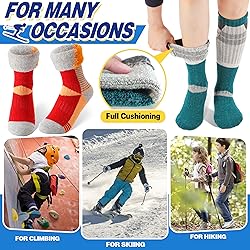 ANTSANG Kids Merino Wool Ski Socks for Girls Boys