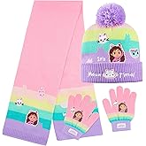 Gabby's Dollhouse Girls Beanie Hat Scarf and Gloves Set Winter Accessories Set