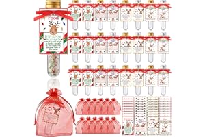 Duraaamo 72 Pcs Christmas Magic Reindeer Food Set with Paper Card Red Ribbon Attached Christmas Eve Present Magical Reindeer Food Bags Bulk for Gift Giving Candy Cookie Xmas Party Favor Gift Wrapping