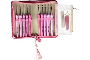 Tulip Etimo Rose Crochet Hook Set, multicolor, 2,2.5,3.0,3.5,4.0,4.5,5.0,5.5,6.0 millimeters