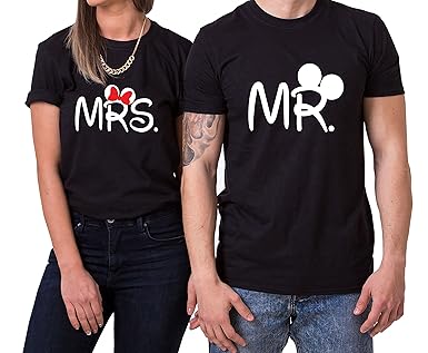 WhyKiki Mister Misses Partner Look Pärchen T-Shirt für Pärchen ALS Geschenk