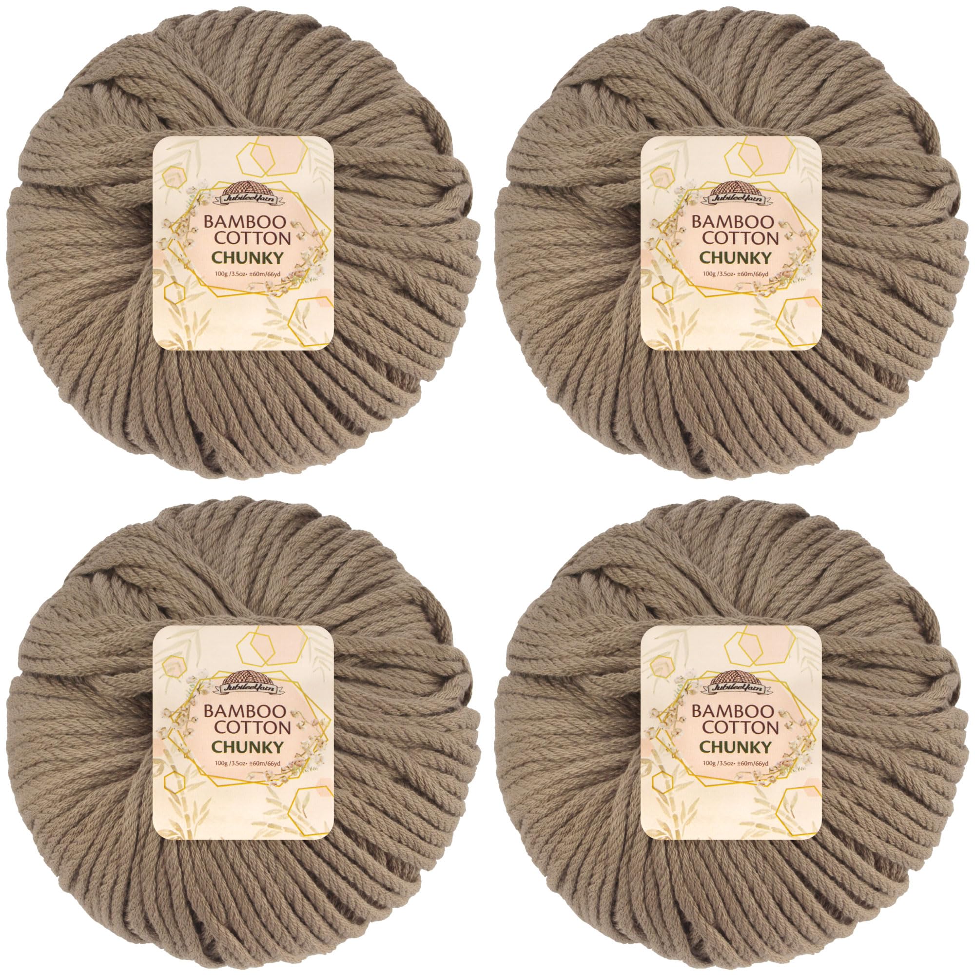 JubileeYarn Bamboo Cotton Chunky Yarn - 100g/Ball - Coffee Lover - 4 Balls — image 1