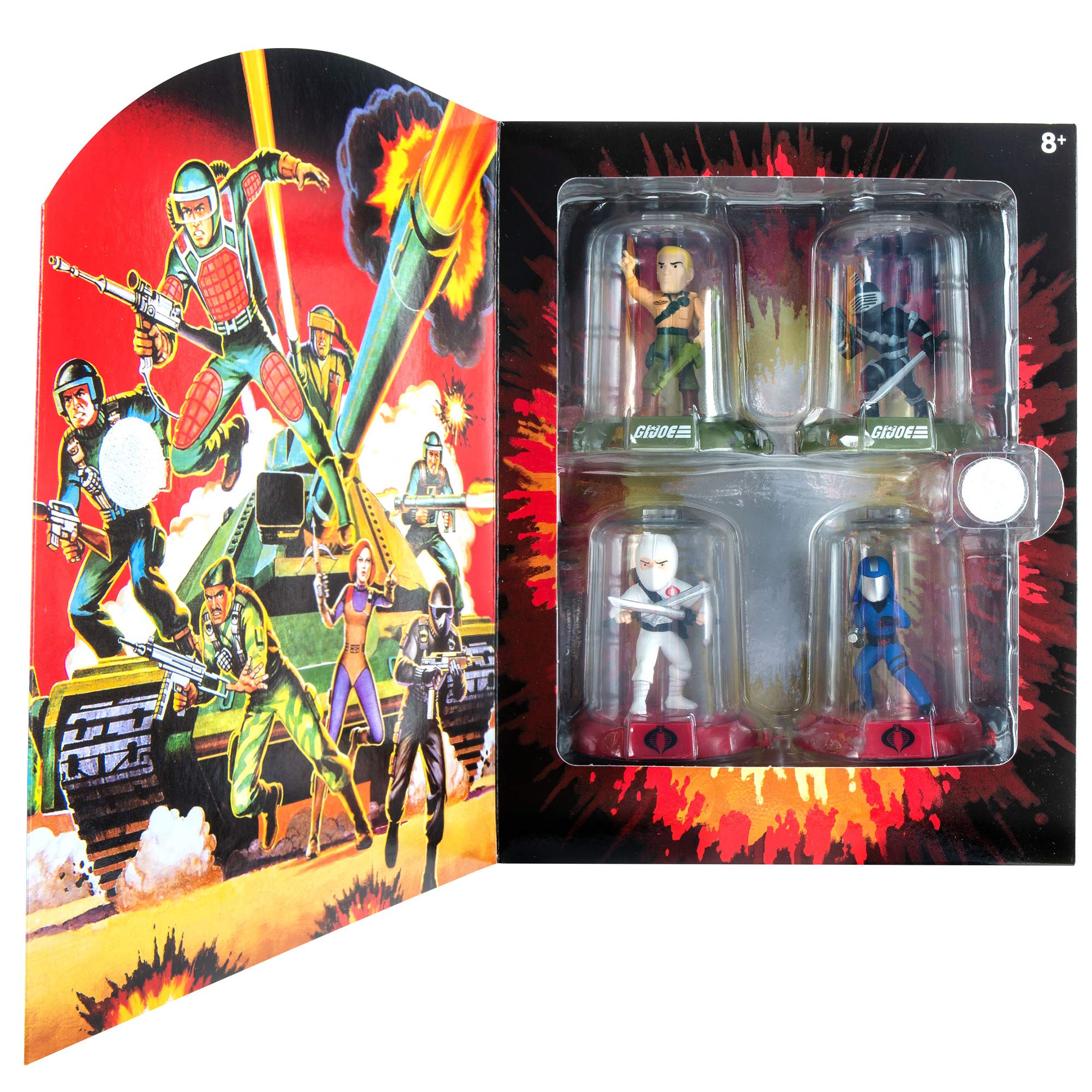 Domez G.I. Joe Series 1 Collector’s Box Set - Includes Duke, Snake Eyes, Cobra Commander & Storm Shadow - Authentic & Highly Detailed Collectible Characters - Connect, Collect, Display