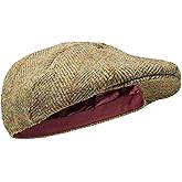 Borges & Scott Dingwall 8 Piece Flat Cap - 100% Handwoven Wool - Harris Tweed - Water Resistant