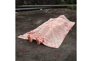 80UncleKimby 5.4ft Halloween Decorations Outdoor Props - Scary Hallowmas Back from The Grave Dead Victim Prop for Haunted House Party Decor(Assembly Needed), Plastic, Red