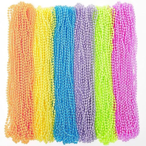 100PCS Mardi Gras Beads, Kinds Colorful Bead Necklaces Bulk, 33