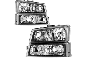 AUTOSAVER88 Headlight Assembly kit Compatible with 2003-2006 Chevy Silverado/Avalanche 1500 1500HD 2500 2500HD 3500/2007 Clas