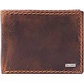 DiLoro Wallets for Men Bifold RFID Leather Mens Wallet Flip ID Coin Compartment (Antique Brown)