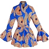 HongyuAmy Women's African Print Wax Jacket Ankara Long Sleevs Top Kente Clothes